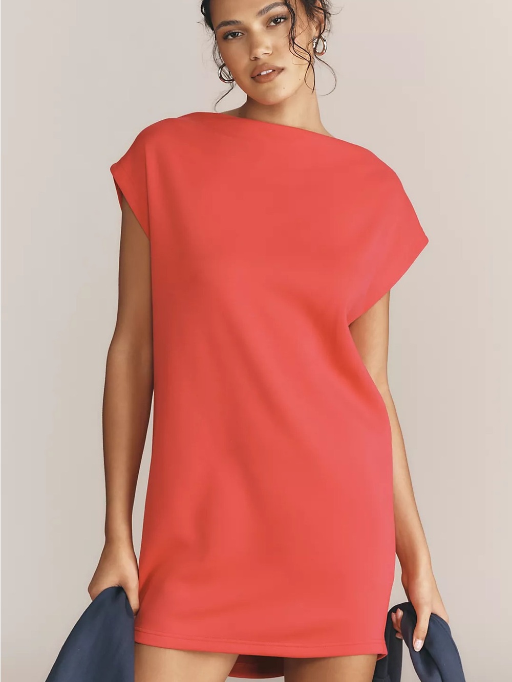 NWT Anthropologie Daily Practice off the shoulder mini dress magenta size M